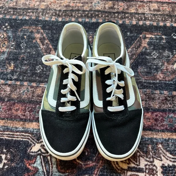 VANS Old Skool Woodland Camo Black Green Low Top Women’s‎ Lace Sneaker - Image 2
