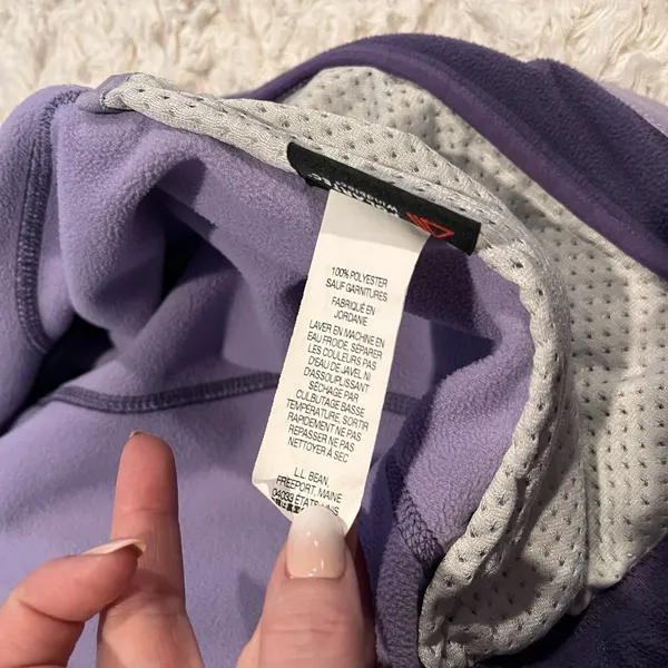 LL Bean Jacket Women’s Large Purple Polartec Full Zip Fleece Vest Outdoor Hiking - Image 8