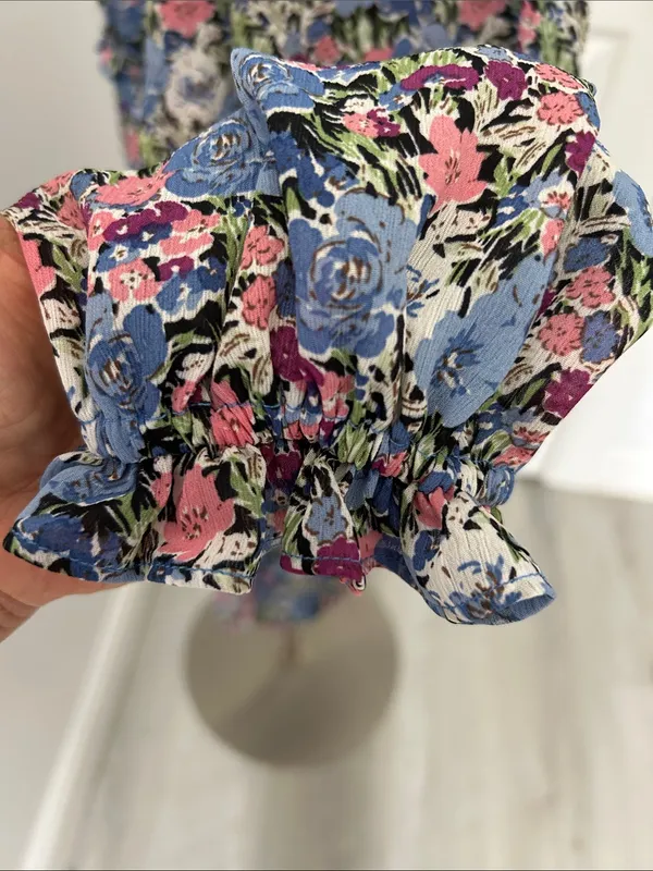 Lush Floral Surplice Ruched Long Sleeve Dress - Image 6