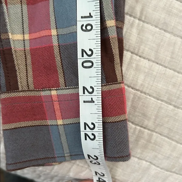 Ralph Lauren, brown blue rose plaid button-down, cotton western shirt S​​ - Image 14
