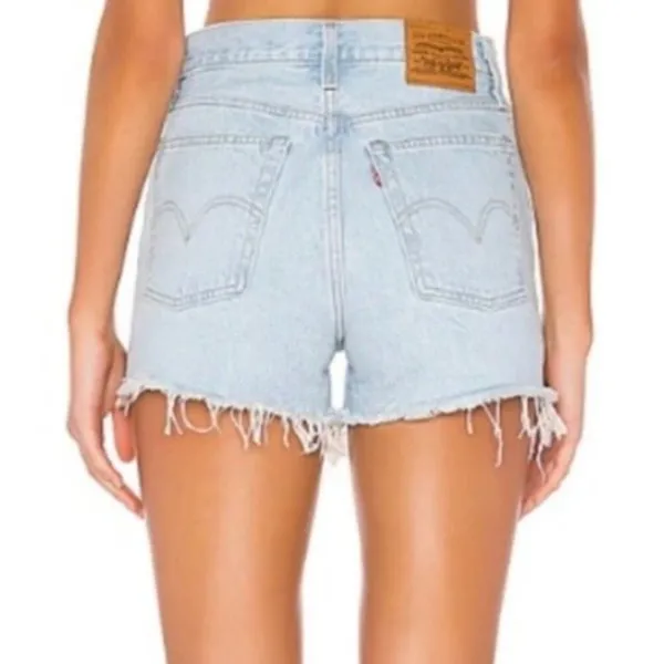 Levi's Wedgie Cut Off Jean Shorts Fray Hem - Image 2