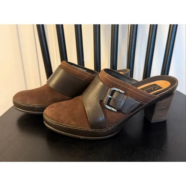 Clark’s Artisan grown leather buckle clog mules size 6.5 - Image 8