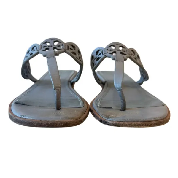 Tory Burch Mini Miller Thong Sandals 7 Blue Tiny Medallion‎ Logo - Image 2