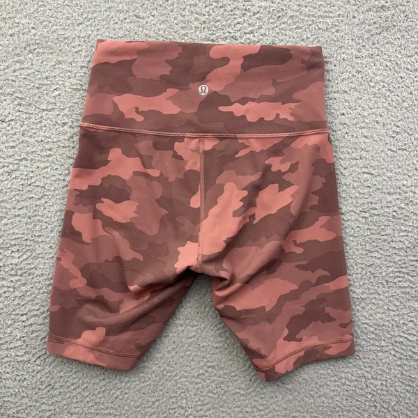 Lululemon Wunder Train High Rise Shorts 8" Pink Camo Biker Athletic Women's 6 - Image 2