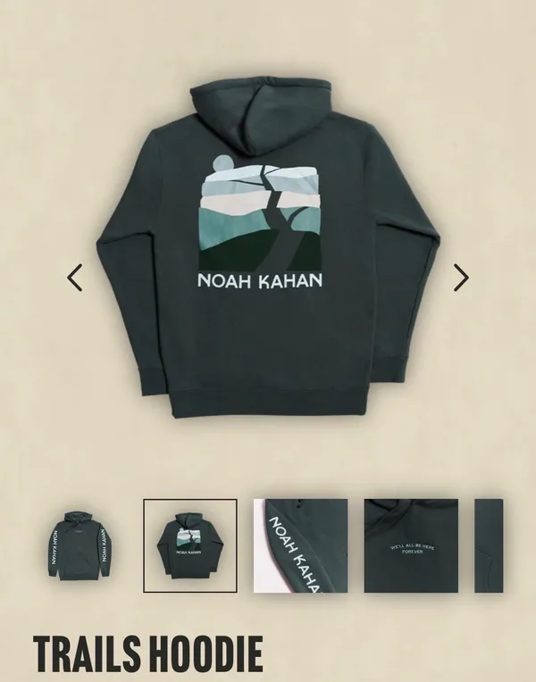 Noah Kahan Trails Hoodie Green Size M - Image 2