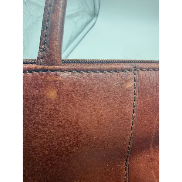 Etienne‎ Aigner Satchel Bag Womens Small Brown Leather Top Handle Logo Purse - Image 6