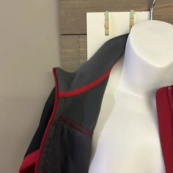 Land’s End Women’s Black Red Gray Zip-up Jacket w/ Mock Neck Pockets-Small (6-8) - Image 7