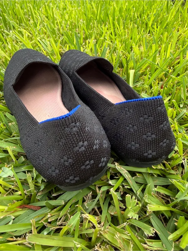 Rothy's Shimmer Round Toe Flats Black Slip On Size 8 - Image 3