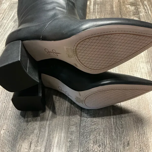 Jessica Simpson Black Knee-High Leather Women's Boot Size 9.5 Wide Calf - Image 14