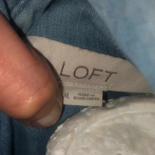 LOFT Light Blue Denim Shirt - Image 3