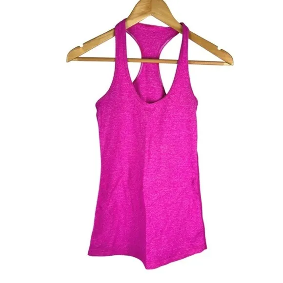 Lululemon Cool Racerback Tank Heathered Pink‎ Athletic Yoga Top Size 4 - Image 2
