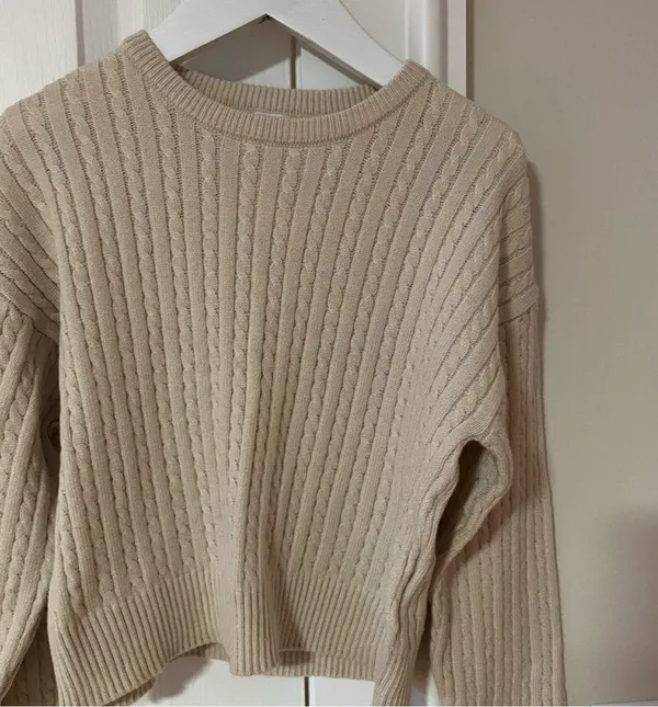 cropped cable knit sweater - Image 2
