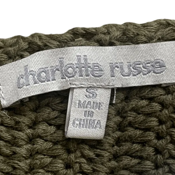 Charlotte Russe Crochet Knit Halter Olive Green Open Back Festival Crop Top‎ Small Forrest Fairy - Image 10