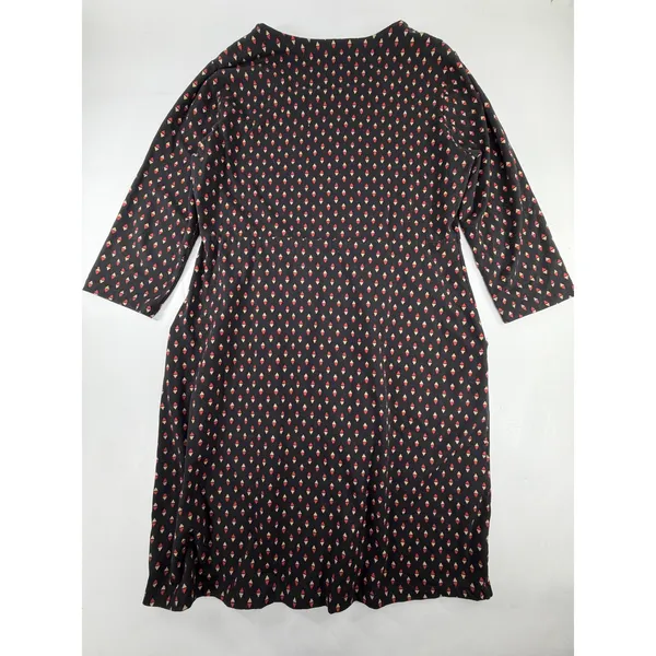 NorthStyle Womens M Black Red Geometric Print Square Neck Fit Flare Pocket Dress - Image 2