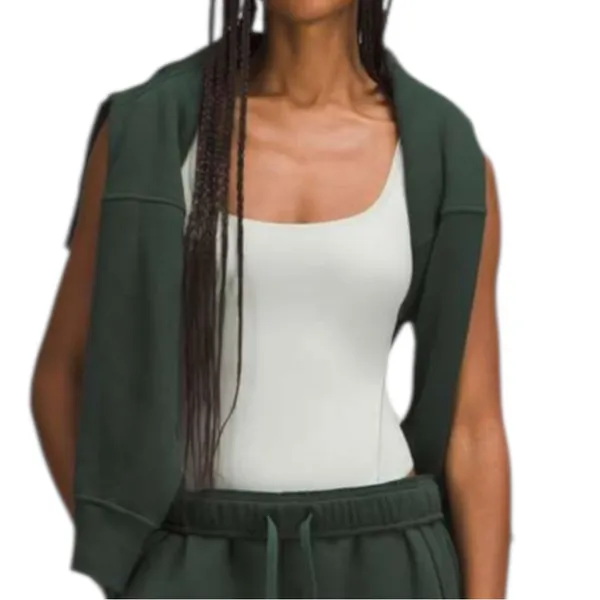 Lululemon S Jade Gray Wundermost Ultra Soft Nulu Square Neck Sleeveless Bodysuit - Image 2