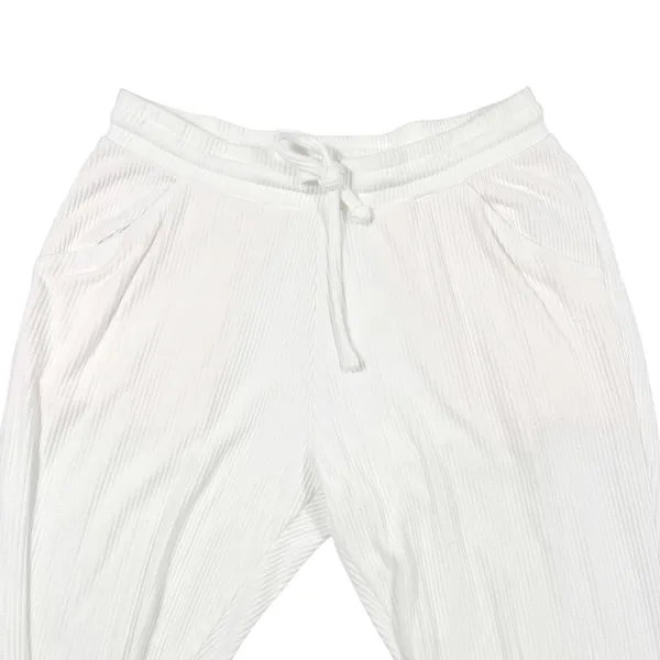 Tommy John Womens White‎ Ribbed Pajama Lounge Jogger Pants Small Cozy PJs EUC - Image 3