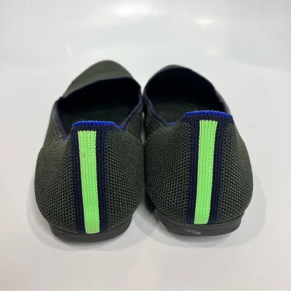 Rothy’s The Loafer round‎ toe olive green neon stripe on the back size 7.5 - Image 5