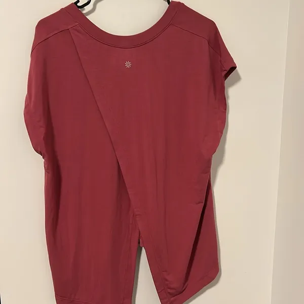 Athleta Maroon Wrap Back Soft Cozy Shirt Size Large - Image 3