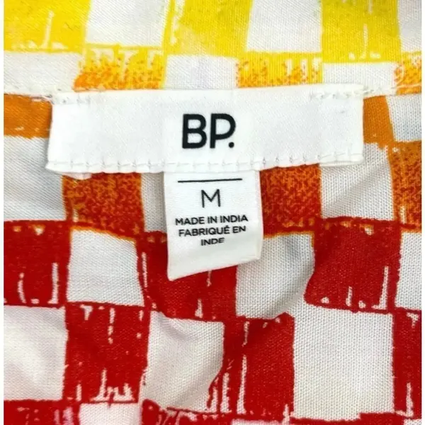 NEW BP Women Size Medium Rainbow Arcade Check Cropped Boyfriend Shirt - Image 4