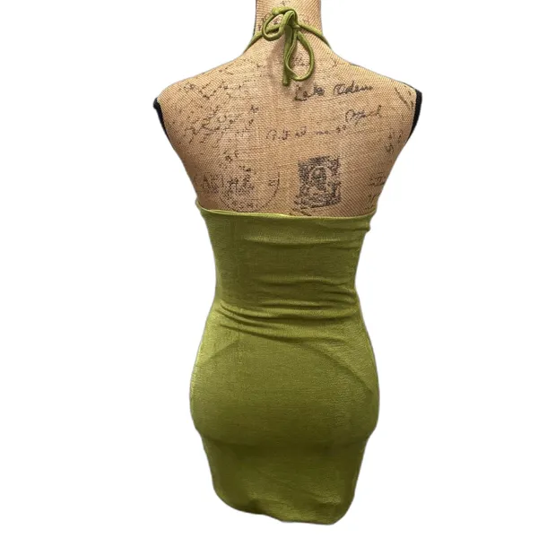 Princess Polly Zamia Cutout Mini Dress Chartreuse Green Halter Bodycon US Size 6 - Image 5
