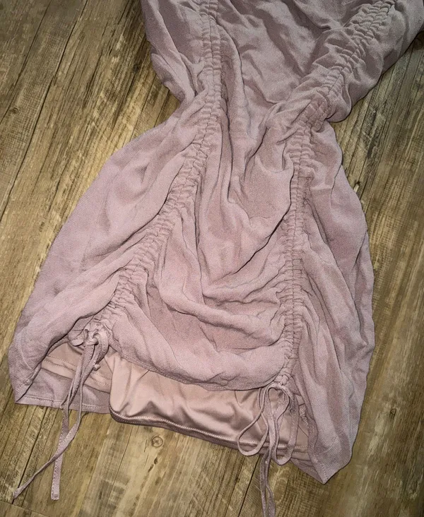 Garage NEW Double runched bodycon dress in warm stone! - Image 3