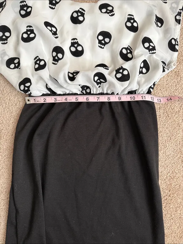 Pinc Skull Print Colorblock Mini Dress. Size Small - Image 6
