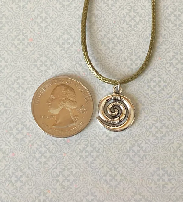 Handmade spiral swirl uzumaki funky boho grunge style necklace🌀 - Image 5
