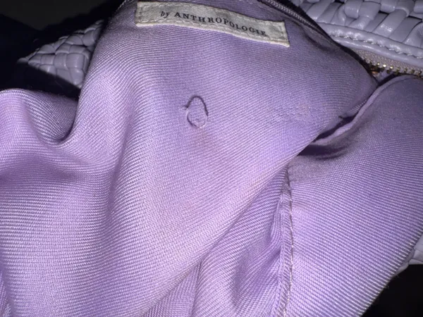 Anthropologie The Inez Knotted Faux Leather Bag lilac - Image 7