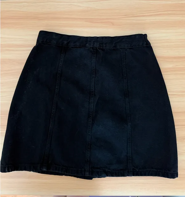 Zara Black Denim Mini High Waist Mini Skirt. Size Medium - Image 2