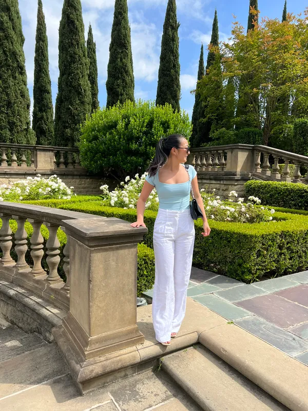 Aritzia White Linen Effortless Pants - Image 5