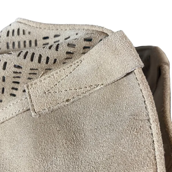 Crown Vintage Women’s Beige Suede Western Wedge Ankle Boots Size 7.5 - Image 9