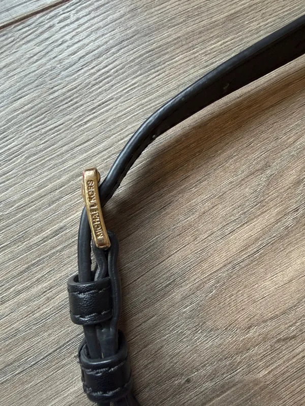 Michael Kors Black Pebbled Leather Rounded Crossbody with Gold Hardware - Image 5
