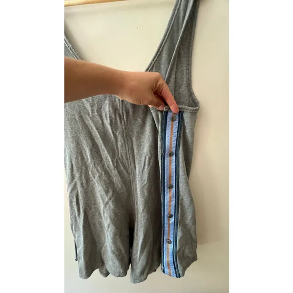 Free People FP Movement Grey Snap-Side Sleeveless Romper Size Medium NWT - Image 7