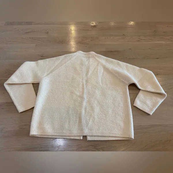 Vintage wool cardigan with embroidery cream MEASUREMENTS - Image 4