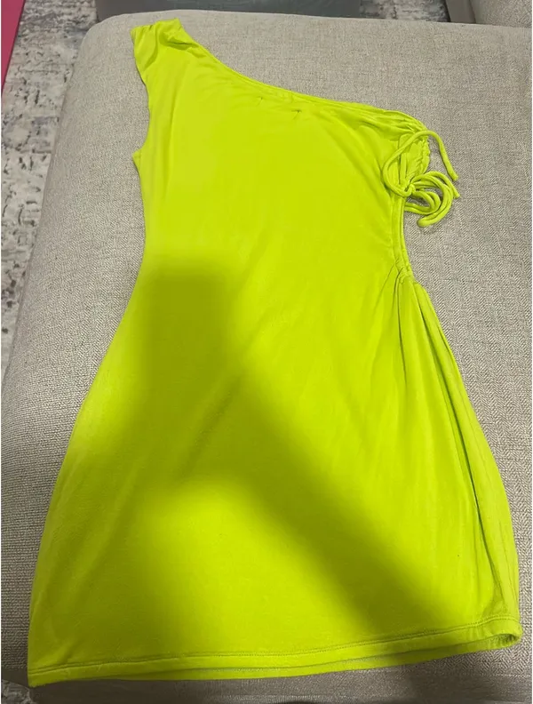 Au Darling Neon Green/Yellow Mini Dress - Image 2