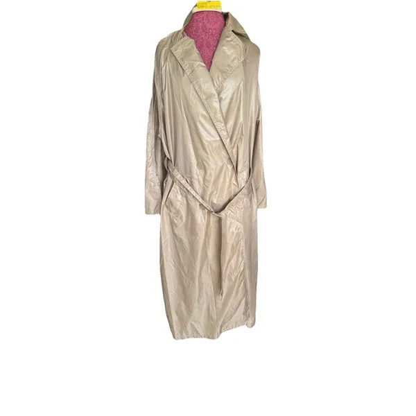 THE TOTES COAT Tan Button Up Midi Water Repellent Vintage Style One Size - Image 6
