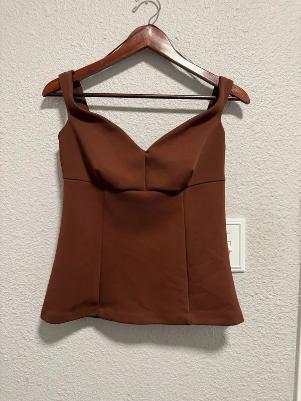Zara Brown Off-Shoulder Top   - Image 3