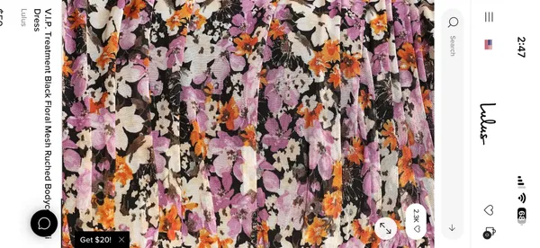 V.I.P. Treatment Black Floral Mesh Ruched Bodycon Midi Dress - Image 3