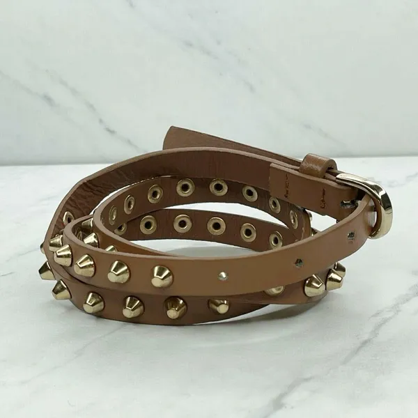 Brown Studded Faux Leather Belt Medium (M) ✨ - Image 5