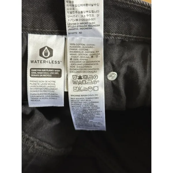 Levis '94 Baggy Jeans Womens 28x31 Black NEW Straight Leg Denim 100% Cotton - Image 11