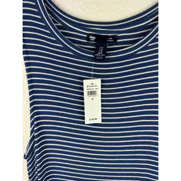NWT GAP Women Striped Sleeveless Maxi Dress Size M‎ Blue White Tank Style - Image 3