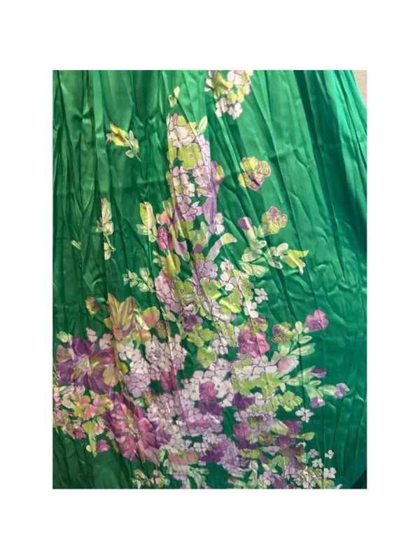 Anthropologie Current Air Floral Print Pleated Midi Dress in Green Size S - Image 6