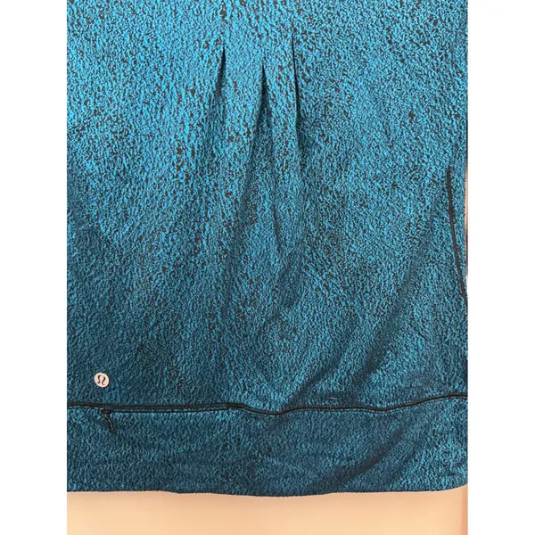 Lululemon Blue Black Static Print Half Zip Pullover Long Sleeve Top Size 4 - Image 8