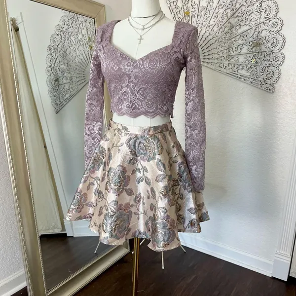 Fairy Core Lace & Tulle Skirt Cropped Mini Skirt 2 Piece Set Size 5 / S - Image 4
