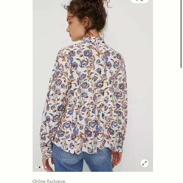 Anthropologie Porridge Keegan Ruffled Floral Babydoll Blouse Small Long Sleeve - Image 4