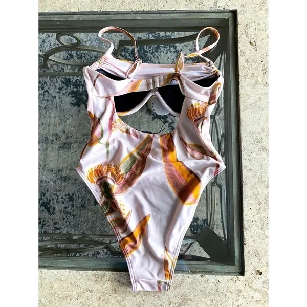 Andrea Iyamah Swimsuit Tiaca One-Piece Floral Cutout‎ Eucalyptus Small NWT - Image 8