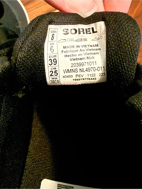 Sorel Black Canvas Low-Top Sneakers with White Soles - Image 5