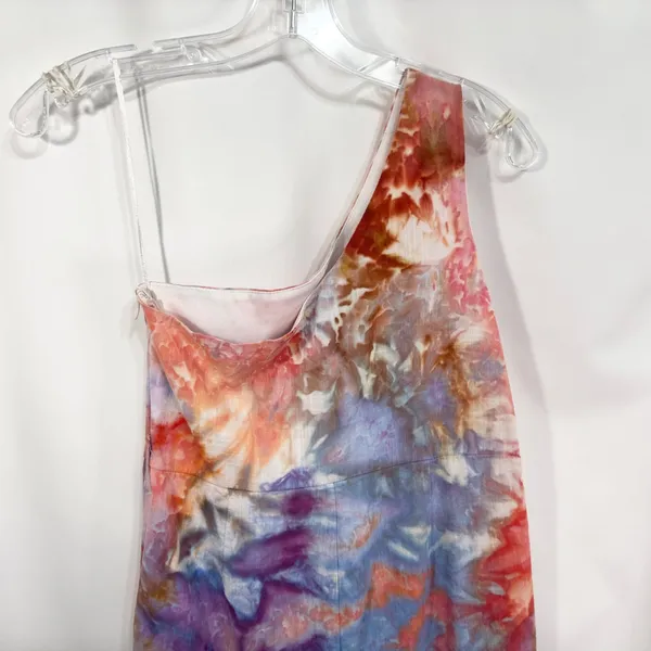 Princess Polly Size 0 Jumpsuit Handmade Tie‎ Dye One Shoulder Wide Leg 988 - Image 7