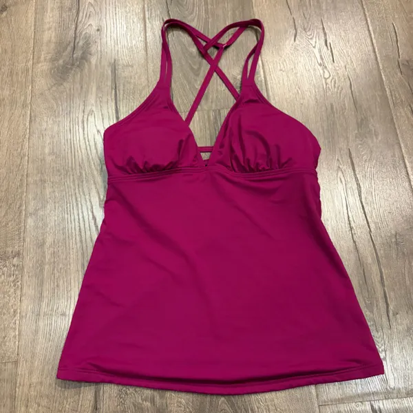 Athleta Tankini Swim Top Plum Purple Swim Adjustable Strappy S Athletic Beach - Image 7
