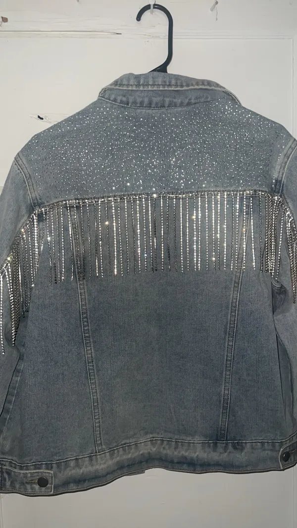 Savanna Jane denim jacket with rhinestone fringe - Image 4